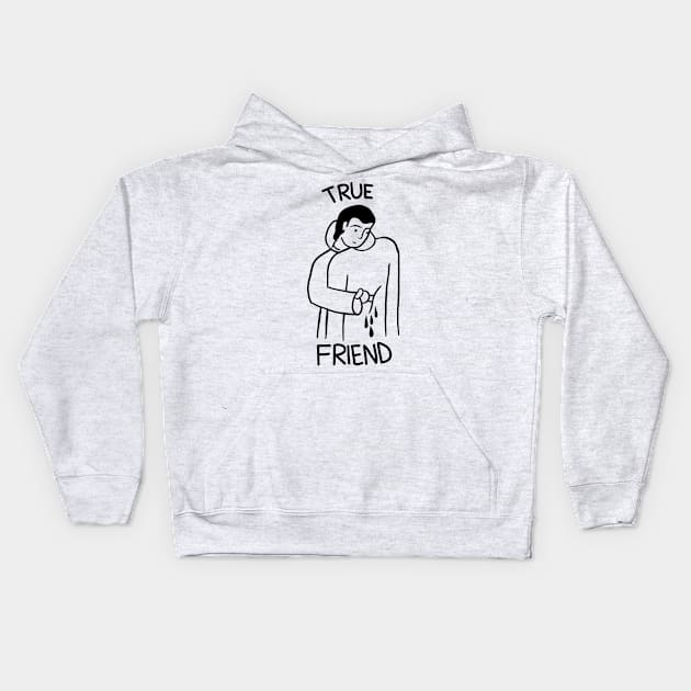 TRUE FRIEND Kids Hoodie by pirsicivan